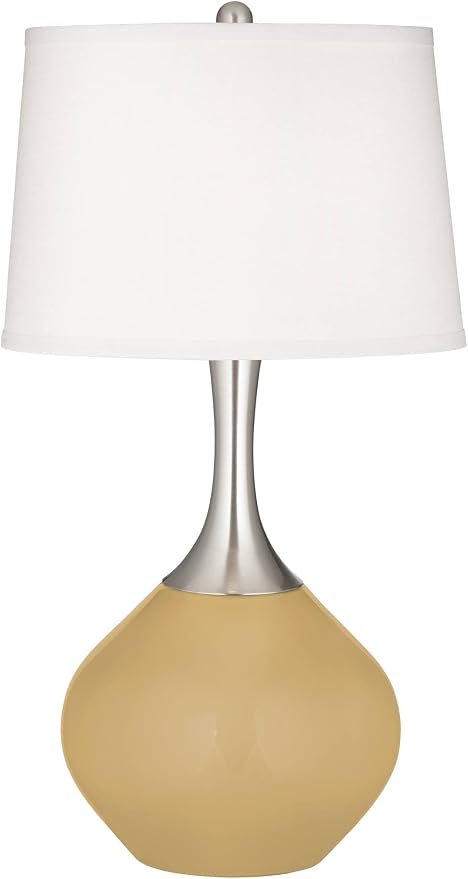 Color + Plus Empire Gold Fog Linen Shade Spencer Table Lamp