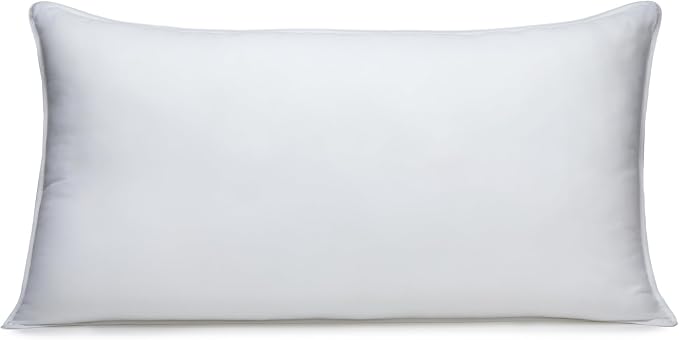 Amazon Basics Down-Alternative Pillows for Stomach and Back Sleepers, Soft Density, Machine Washable, 20 x 36 inches, White, 2-Pack
