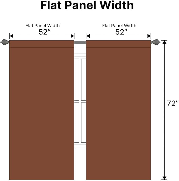 H.VERSAILTEX Blackout Curtains Thermal Insulated Window Treatment Panels Room Darkening Blackout Drapes for Living Room Back Tab/Rod Pocket Bedroom Draperies (2 Panels, Washed Spice, 52 x 72 Inch)