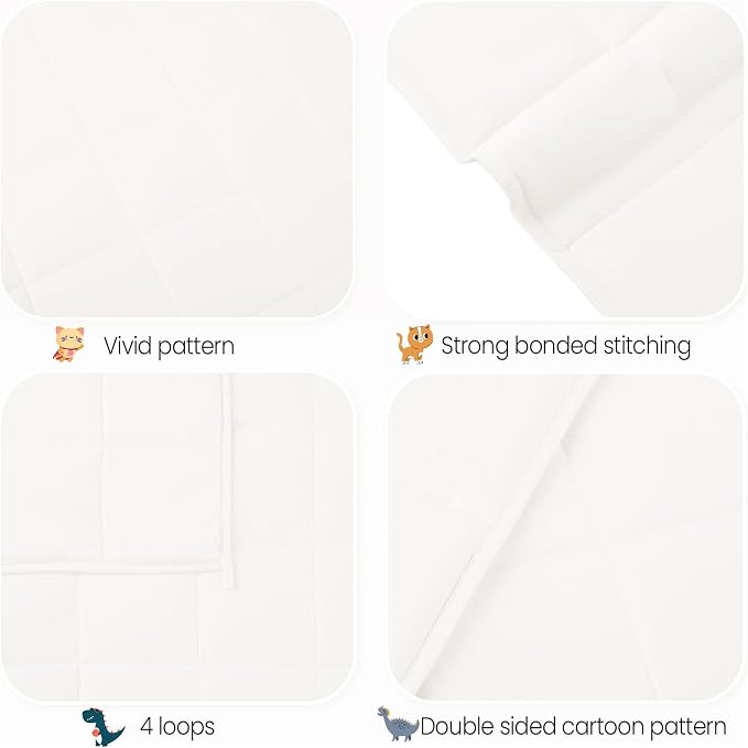 Weighted Blanket - 5 lbs White Heavy Blanket - Small Size Breathable Lap Blanket(36"x48", 5 lbs)