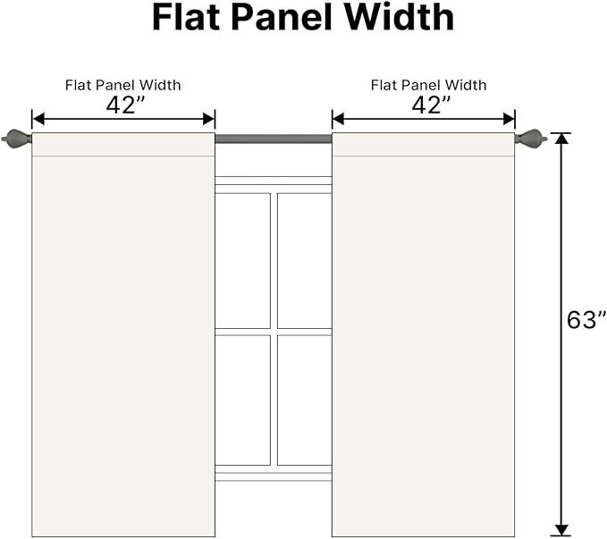 H.VERSAILTEX Light Reducing Curtains Thermal Insulated Window Treatment Panels Room Darkening Privacy Assured Drapes for Living Room Back Tab/Rod Pocket Bedroom Drapes 2 Panels, Ivory - 42 x 63 Inch
