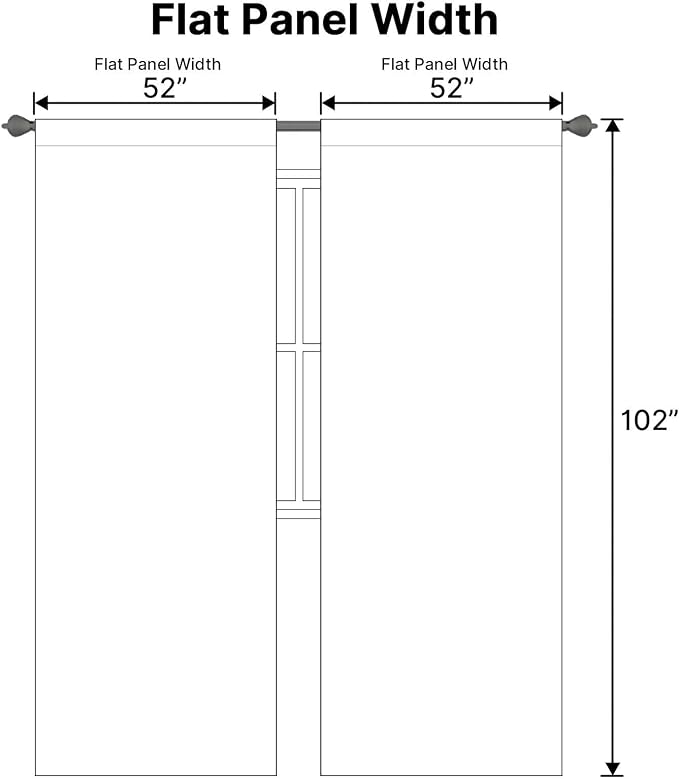 H.VERSAILTEX Back Tab White Curtains 102 Inch Long for Living Room, Rod Pocket Room Darkening Thermal Insulated Light Blocking Drapes, 52 x 102 Inch, 2 Panels
