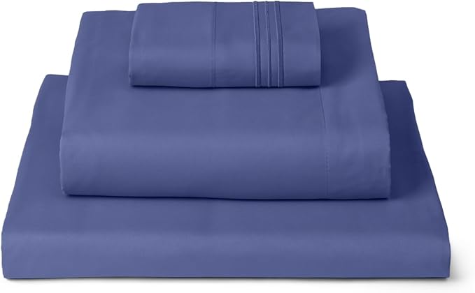 Mellanni Iconic 3-Piece, Ultra Soft Sheet Set (Twin, Blue Nova) | 10M+ Sleepers. Lab-tested: Sleeps Cool, Stays Bright, Strong, Smooth. Good Housekeeping Best Bedding, 7 yrs running.