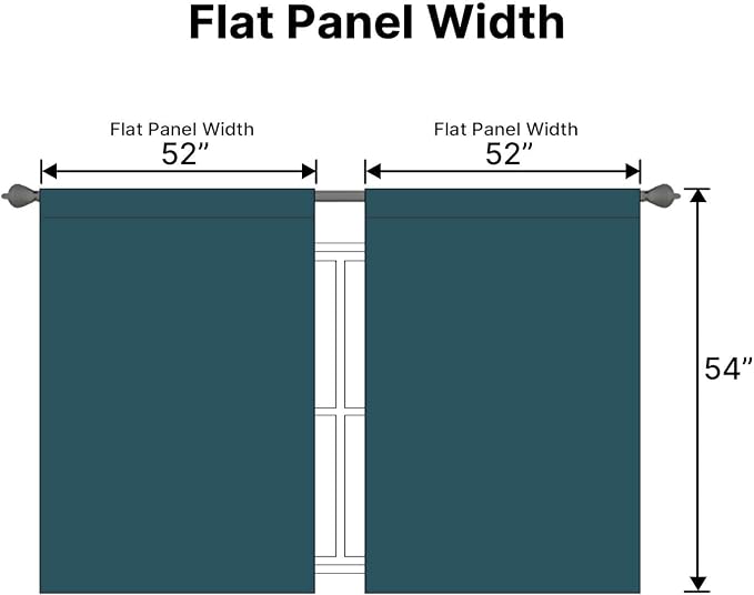 H.VERSAILTEX Blackout Curtains Thermal Insulated Window Treatment Panels Room Darkening Blackout Drapes for Living Room Back Tab/Rod Pocket Bedroom Draperies, 52 x 54 Inch, Dark Teal, 2 Panels