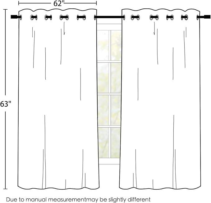 SimpleHome Lilac 100% Blackout Curtains Room Darkening Living Room 63 Inch | Curtains for Bedroom,Thermal Insulated Grommet Window Drapes,Curtains for Living Room with Black Back,62 x 63 Inch,2 Panels