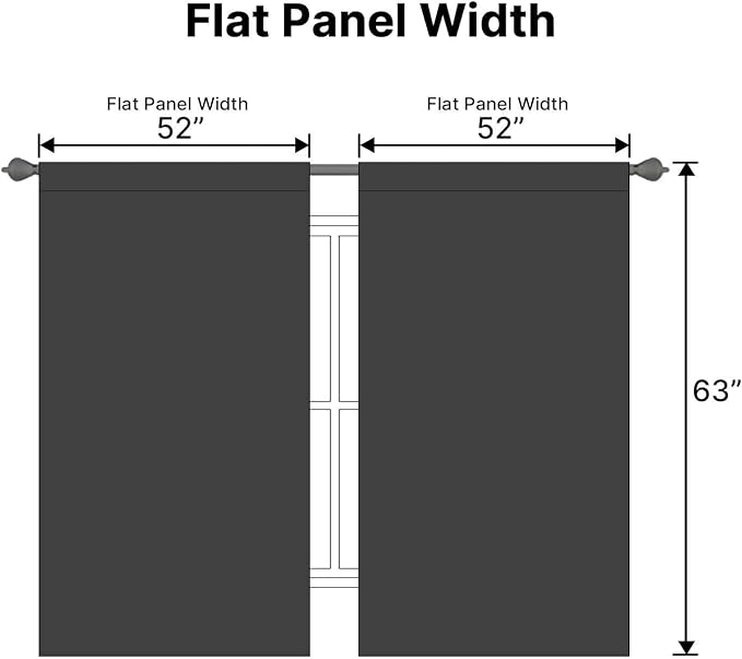 H.VERSAILTEX Blackout Curtains Thermal Insulated Window Treatment Panels Room Darkening Blackout Drapes for Living Room Back Tab/Rod Pocket Bedroom Draperies, 52 x 63 Inch, Charcoal Gray, 2 Panels