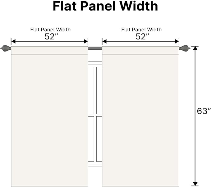 H.VERSAILTEX Light Reducing Curtains Thermal Insulated Window Treatment Panels Room Darkening Privacy Assured Drapes for Living Room Back Tab/Rod Pocket Bedroom Drapes 2 Panels, Ivory - 52 x 63 Inch