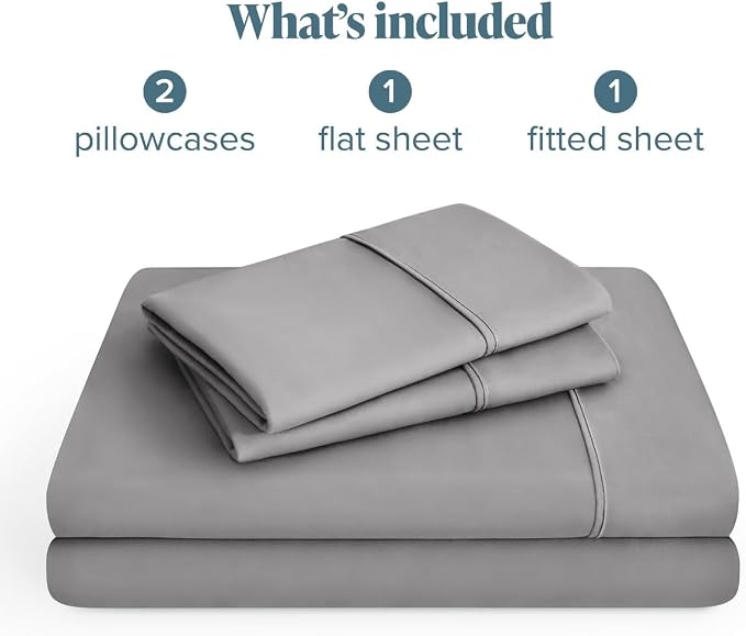Bare Home Cal King Sheet Set - 1800 Ultra-Soft (Cal King, Light Grey) | Deep Pockets 6 to 15 Inches, Breathable, Hypoallergenic, Hotel Luxury, Easy Fit, Soft, All-Season
