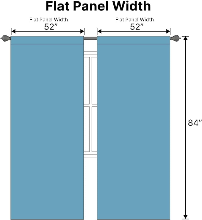 H.VERSAILTEX Blackout Curtains Thermal Insulated Window Treatment Panels Room Darkening Blackout Drapes for Living Room Back Tab/Rod Pocket Bedroom Draperies (2 Panels, Storm Blue, 52 x 84 Inch)