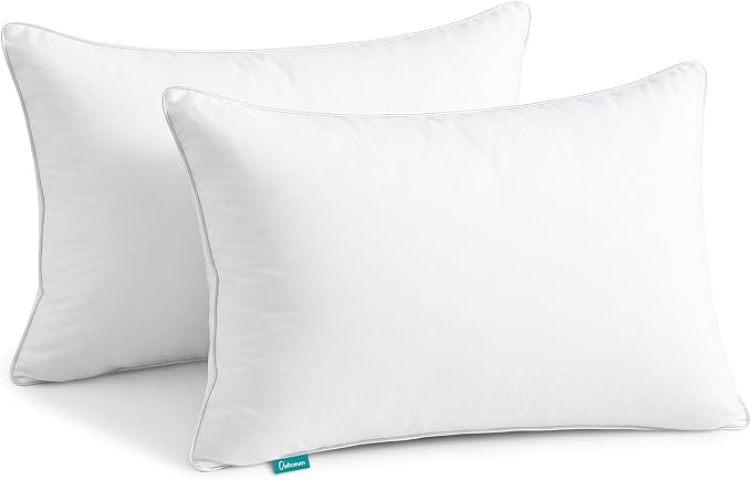 Oubonun 20"x26" Decorative Bed Pillow 2 Pack,100% Cotton Cover Living Room