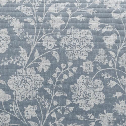Merit Linens 3 Piece Quilt Set - Super Soft - Lightweight - All Season Quilted Coverlet - Floral Patterns - Full/Queen Light Blue