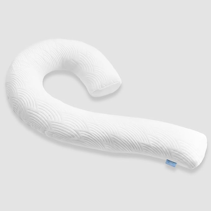 Body Pillow for Adults Swan Shaped Side Sleeper Pregnancy Pillow 49 Inch | Soft Long Bed Pillows Shredded Memory Foam & Removable Washable Cover - White Tencel (Pillow and Extra Pillowcase)