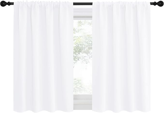 NICETOWN White Light Filtering Curtains for Kitchen 42" w x 36" L 2 Panels | Home Decoration Room Darkening Noise Reducing Light Blocking Drapes for Bedroom Camper Small Window, Privacy Window Decor