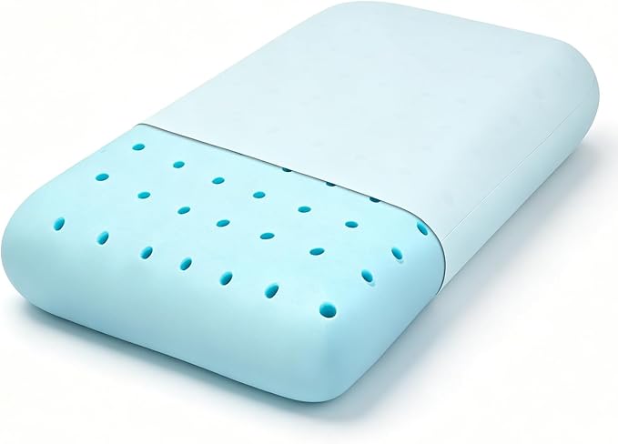 HIMOON Cooling Memory Foam Pillow, Bed Pillow for Sleeping, Queen Size, Breathable Memory Foam, Premium Support with Washable Cover for Back, Side and Stomach Sleepers (1 Pack)