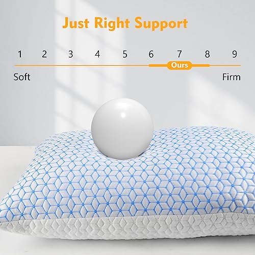 Love Attitude Shredded Memory Foam Pillows King Size Pillows Set of 4 | Cooling Firm and Adjustable for Stomach, Back and Side Sleepers
