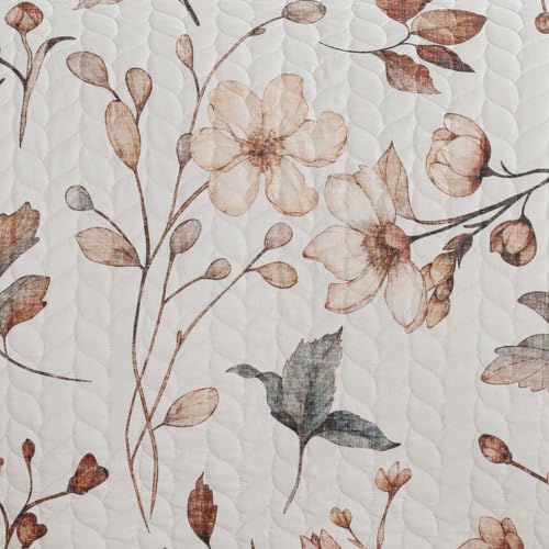 Merit Linens 3 Piece Quilt Set - Super Soft - Lightweight - All Season Quilted Coverlet - Timeless Patterns - Twin/TwinXL Natural