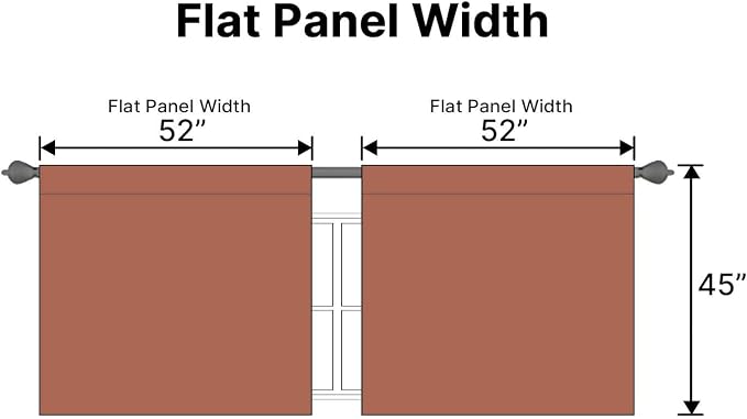 H.VERSAILTEX Blackout Curtains Thermal Insulated Window Treatment Panels Room Darkening Blackout Drapes for Living Room Back Tab/Rod Pocket Bedroom Draperies, 52 x 45 Inch, Orange, 2 Panels