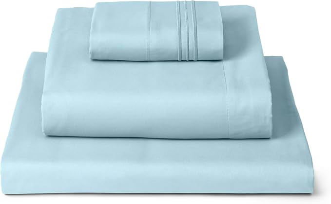Mellanni Iconic 3-Piece, Ultra Soft Sheet Set (Twin, Aqua) | 10M+ Sleepers. Lab-tested: Sleeps Cool, Stays Bright, Strong, Smooth. Good Housekeeping Best Bedding, 7 yrs running.
