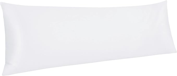 NTBAY Body Egyptian Cotton Sateen Pillowcases, Set of 1, White | 500 Thread Count Egyptian Cotton Sateen with Envelope Closure, 1 Pack 20 x 54 Inch Pillowcases, Insert Not Included