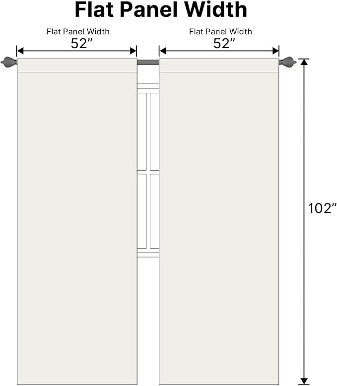 H.VERSAILTEX Back Tab Curtains 102 Inch Long for Living Room, Rod Pocket Room Darkening Thermal Insulated Blackout Curtains, 52 x 102 Inch, Ivory/Cream, 2 Panels