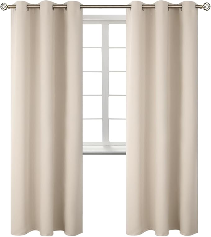 BGment Champagne Room Darkening Curtains 84 Inch for Living Room - 2 Panels | Grommet Top, Light-Blocking, Sunblock, Thermal Insulated, Window Drapes for Bedroom, 38x84 Inch