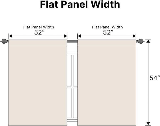 H.VERSAILTEX Blackout Curtains Thermal Insulated Window Treatment Panels Room Darkening Blackout Drapes for Living Room Back Tab/Rod Pocket Bedroom Draperies (2 Panels, Natural, 52 x 54 Inch)