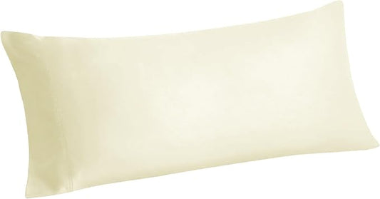 BEDELITE Body Pillow Pillowcase, Rayon from Bamboo, Cream, 20"x54" | Cooling and Breathable Body Pillow Cover for Hot Sleepers & Night Sweats, Silky Soft Full Long Pillow Case, Envelope Closure
