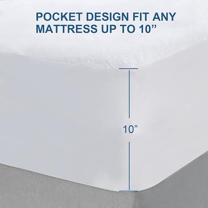 Cot Size Mattress Protector Waterproof,Smooth Top Mattress Cover for Kids | Breathable Skin Friendly and Noiseless Fitted Sheet,Viscose Terry Mattress Protector,33 * 75 * 10