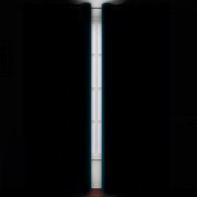 Blackout Curtains 52 x 90 Inch Long Teal Curtains Set of 2 Panels Room Darkening Curtains for Bedroom and Living Room