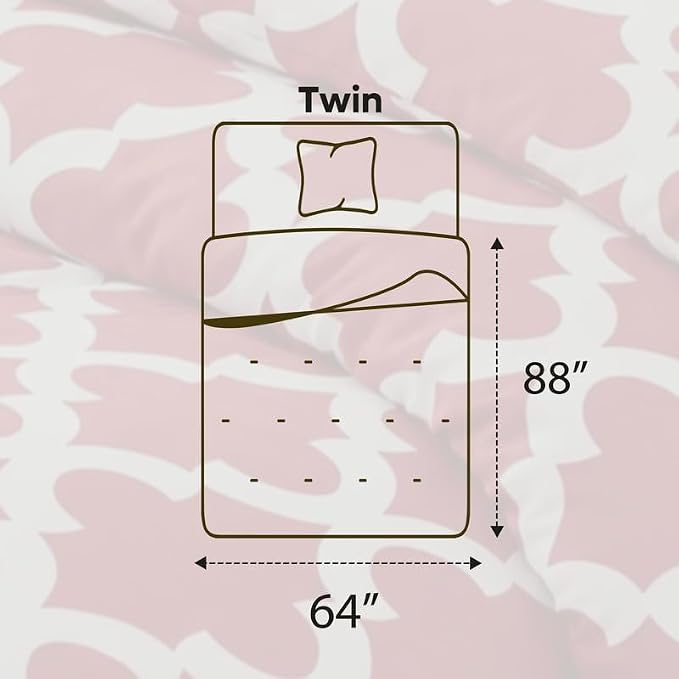 Utopia Bedding 2 Pc Twin Comforter Set, Printed Comforter, Red | Comforter Set Includes Comforter (64x88) Inches, 1 Sham (20x26) Inches. Soft Microfiber Down Alternative, Machine Washable.