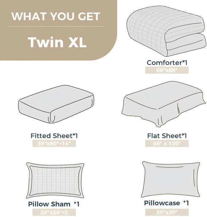 HYMOKEGE Sage Green Twin XL Comforter Set Seersucker 5 Pieces, All Season Luxury Bed in a Bag for Bedroom, Bedding Set with Comforter, Sheets, Pillowcase & Sham