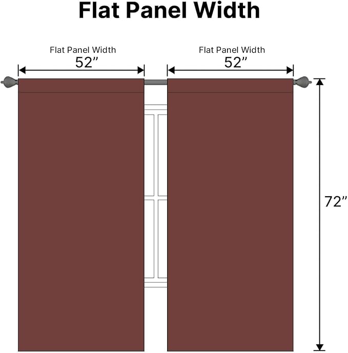 H.VERSAILTEX Blackout Curtains Thermal Insulated Window Treatment Panels Room Darkening Blackout Drapes for Living Room Back Tab/Rod Pocket Bedroom Draperies (2 Panels, Rust, 52 x 72 Inch)