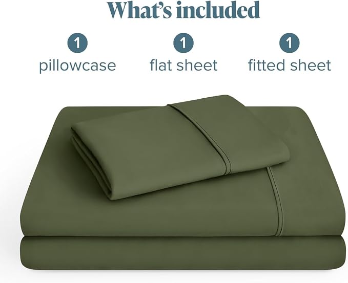 Bare Home Twin XL Sheet Set - 1800 Ultra-Soft (Twin XL, Cypress) | Deep Pockets 6 to 15 Inches, Breathable, Hypoallergenic, Hotel Luxury, Easy Fit, Soft, All-Season