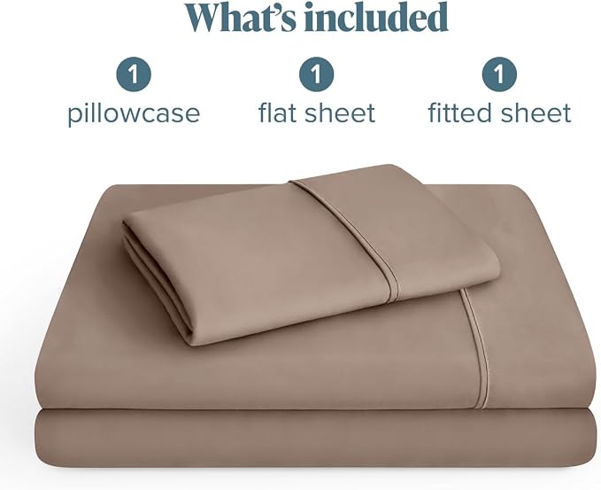 Bare Home Twin Sheet Set - 1800 Ultra-Soft (Twin, Taupe) | Deep Pockets 6 to 15 Inches, Breathable, Hypoallergenic, Hotel Luxury, Easy Fit, Soft, All-Season