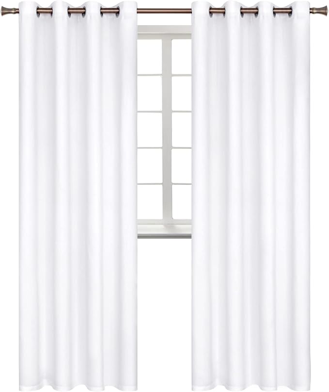 BGment Room Darkening Curtains 95 Inches Long - Grommet Thermal Insulated Drapes Window Treatment Curtains for Bedroom, 2 Panels, 52 x 95 Inch, Pure White