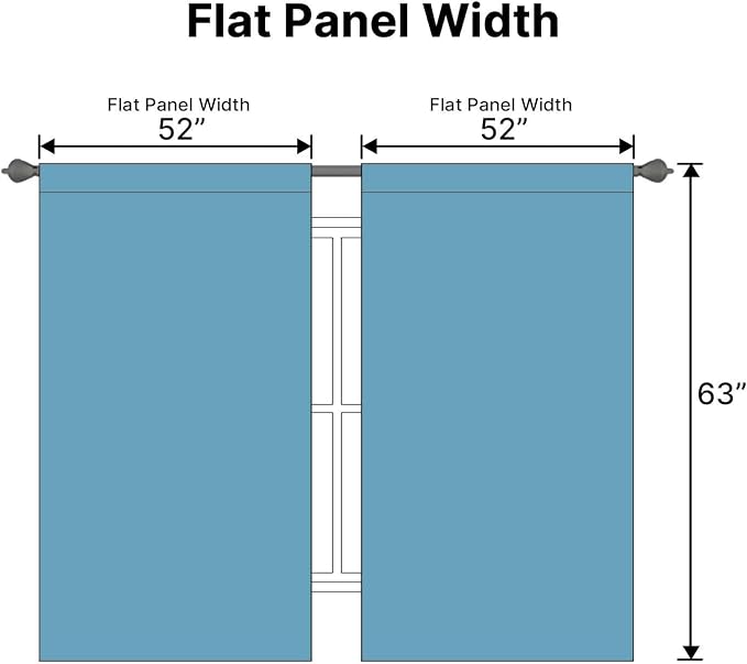H.VERSAILTEX Blackout Curtains Thermal Insulated Window Treatment Panels Room Darkening Blackout Drapes for Living Room Back Tab/Rod Pocket Bedroom Draperies (2 Panels, Storm Blue, 52 x 63 Inch)