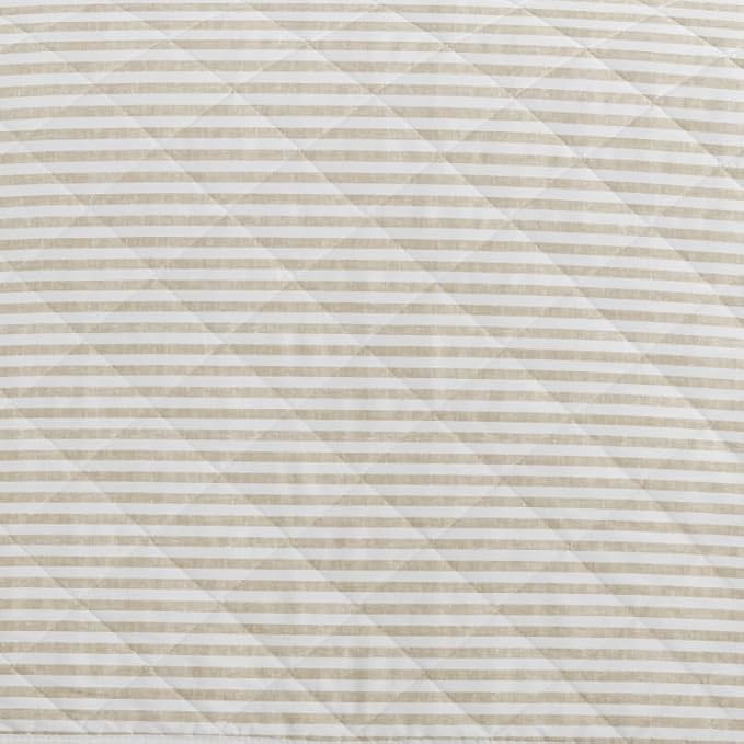 Merit Linens 3 Piece Quilt Set - Super Soft - Lightweight - All Season Quilted Coverlet - Timeless Patterns - Twin/TwinXL Natural