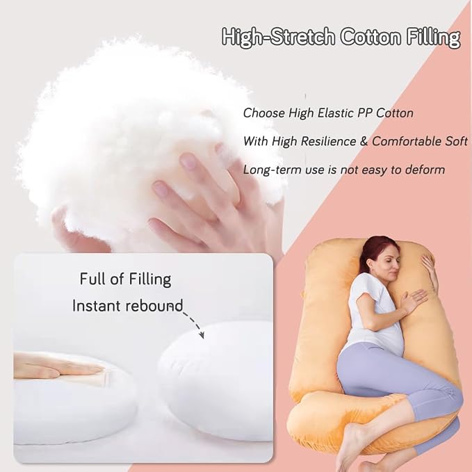 60 Inch Pregnancy Pillow for Sleeping (Brown) | Extra Large U Shaped Body Pillow, Maternity Pillow for Pregnant Women