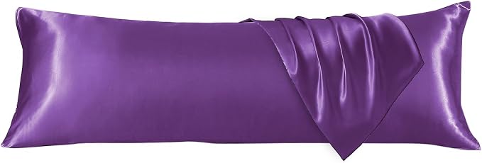 Body Pillow with Satin Pillowcase, Body Pillow for Adults | 20"x54", Removable Cover, OEKO-TEX Certified Down Alternative Filling,Washing Machine