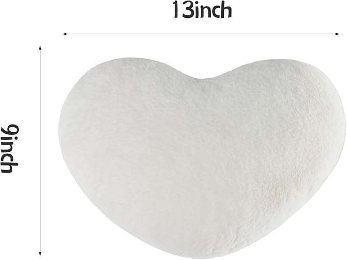 2PCS Throw Pillows Cute Room Decor Heart Pillow Home Decor Decorative Couch Pillows Bed Pillows Outdoor Pillows Valentine Gifts,White 9"*13"