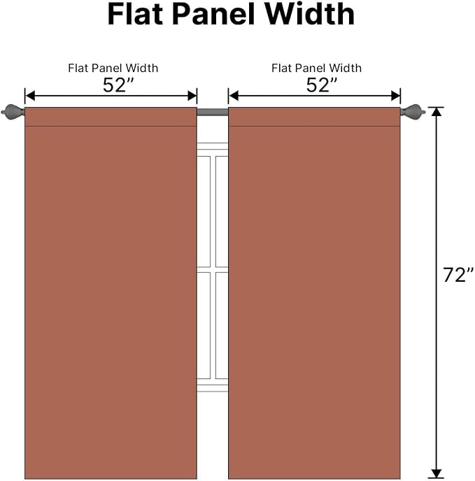 H.VERSAILTEX Blackout Curtains Thermal Insulated Window Treatment Panels Room Darkening Blackout Drapes for Living Room Back Tab/Rod Pocket Bedroom Draperies, 52 x 72 Inch, Orange, 2 Panels