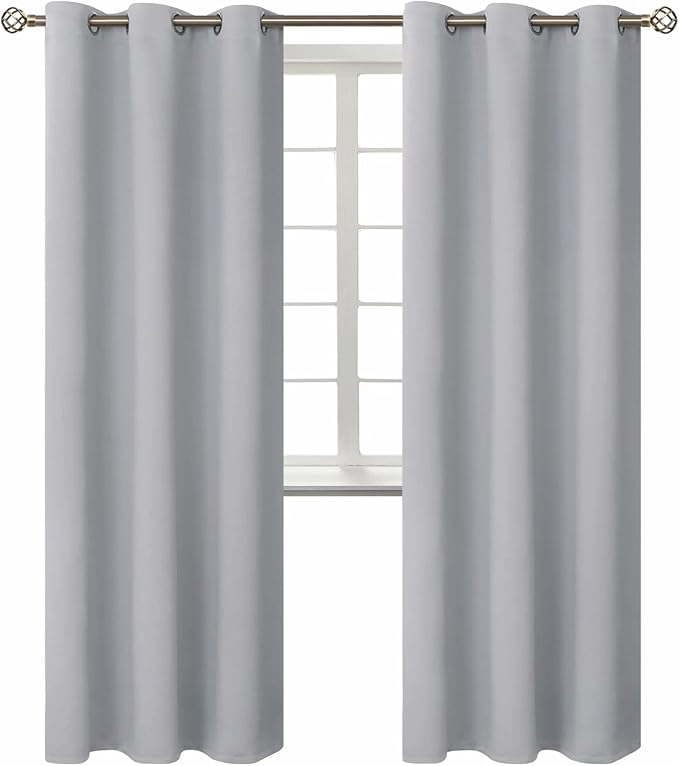 BGment Light Grey Room Darkening Curtains 84 Inch for Living Room 2 Panels | Grommet Top, Light-Blocking, Sunblock, Thermal Insulated, Window Drapes for Bedroom, 42x84 Inch