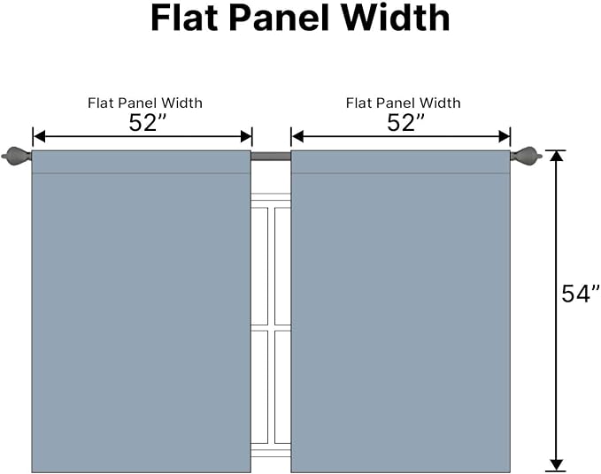 H.VERSAILTEX Blackout Curtains Thermal Insulated Window Treatment Panels Room Darkening Blackout Drapes for Living Room Back Tab/Rod Pocket Bedroom Draperies, 52 x 54 Inch, Stone Blue, 2 Panels