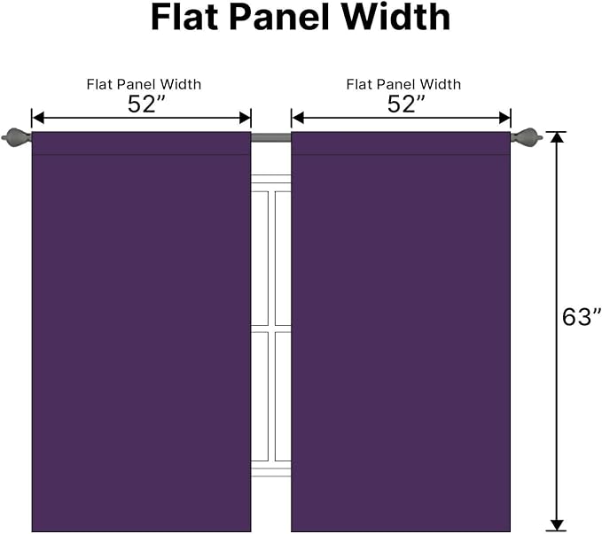 H.VERSAILTEX Blackout Curtains Thermal Insulated Window Treatment Panels Room Darkening Blackout Drapes for Living Room Back Tab/Rod Pocket Bedroom Draperies, 52 x 63 Inch, Plum Purple, 2 Panels