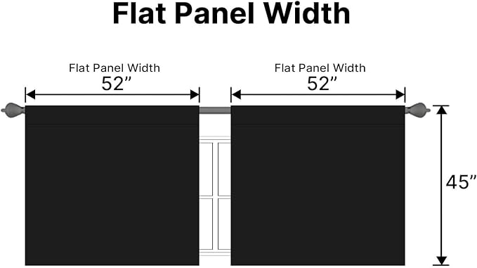 H.VERSAILTEX Blackout Curtains Thermal Insulated Window Treatment Panels Room Darkening Blackout Drapes for Living Room Back Tab/Rod Pocket Bedroom Draperies, 52 x 45 Inch, Jet Black, 2 Panels