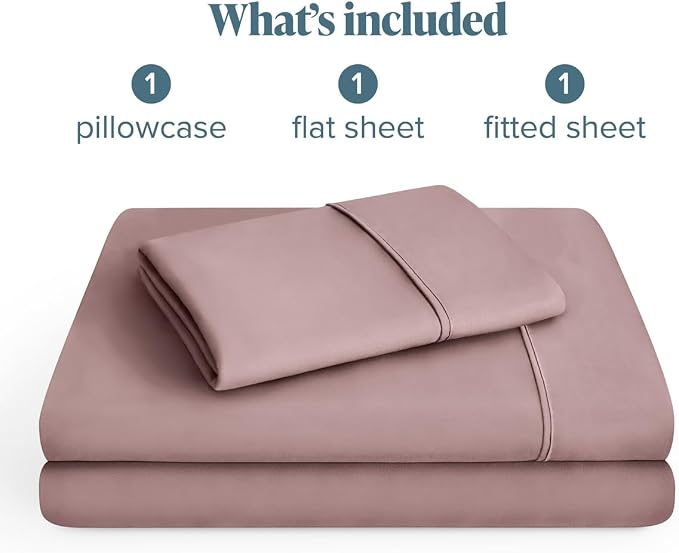 Bare Home Twin Sheet Set - 1800 Ultra-Soft (Twin, Mauve) | Deep Pockets 6 to 15 Inches, Breathable, Hypoallergenic, Hotel Luxury, Easy Fit, Soft, All-Season