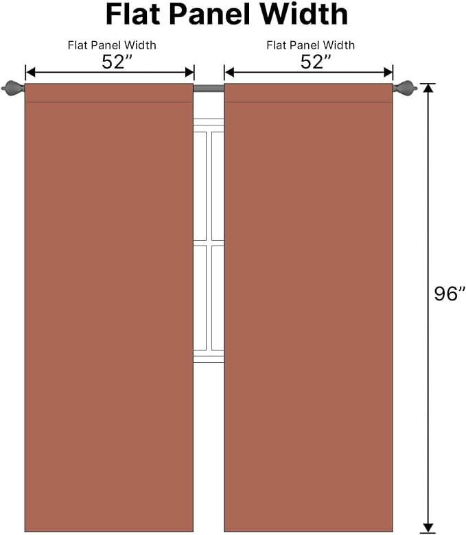 H.VERSAILTEX Blackout Curtains Thermal Insulated Window Treatment Panels Room Darkening Blackout Drapes for Living Room Back Tab/Rod Pocket Bedroom Draperies, 52 x 96 Inch, Orange, 2 Panels