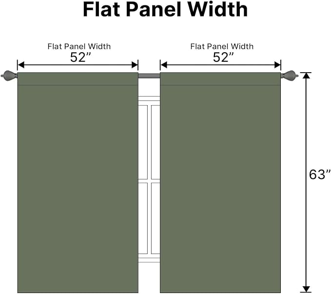 H.VERSAILTEX Blackout Curtains Thermal Insulated Window Treatment Panels Room Darkening Blackout Drapes for Living Room Back Tab/Rod Pocket Bedroom Draperies (2 Panels, Bronze Green, 52 x 63 Inch)