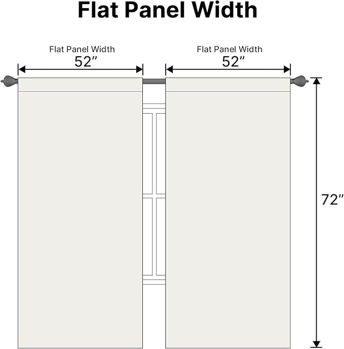 H.VERSAILTEX Blackout Curtains Thermal Insulated Window Treatment Panels Room Darkening Blackout Drapes for Living Room Back Tab/Rod Pocket Bedroom Draperies, 52 x 72 Inch, Ivory/Cream, 2 Panels