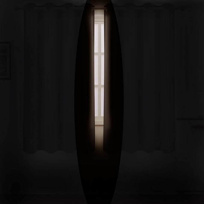 Chocolate Brown Thermal Blackout Curtains/38 x 63 Inch/Set of 2 Panels Room Darkening Curtains for Bedroom